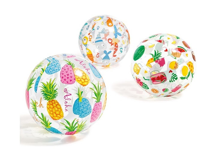 ballon gonflable de plage décoré mix 51cm