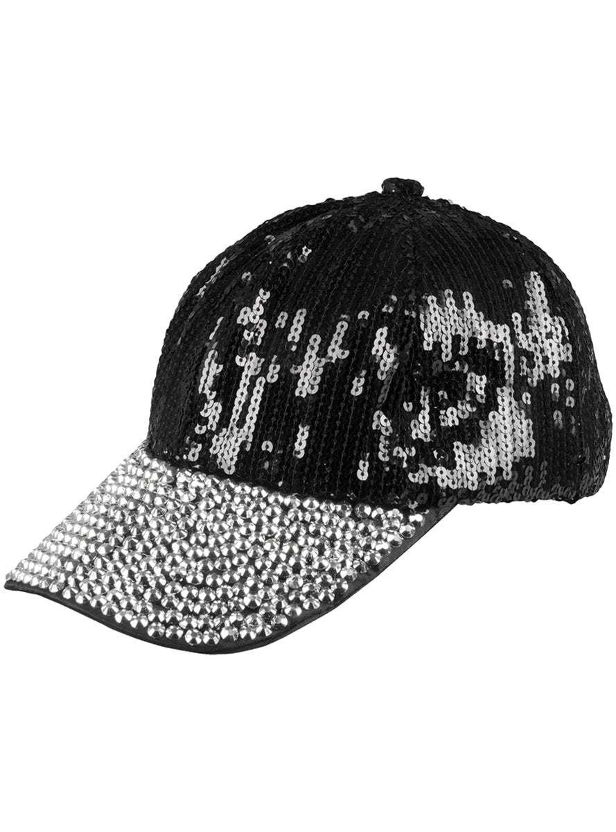 Casquette paillettes noires femme