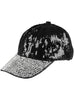 Casquette paillettes noires femme