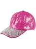 Casquettes paillettes rose femme
