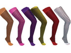 collant pour femme panty à rayures rouge