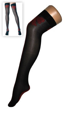 paire de bas noir avec noeud papillon rouge