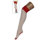 paire de bas pour femme blanc avec bordure rouge