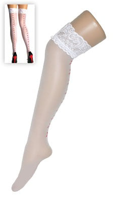 paire de bas dentelles blanc