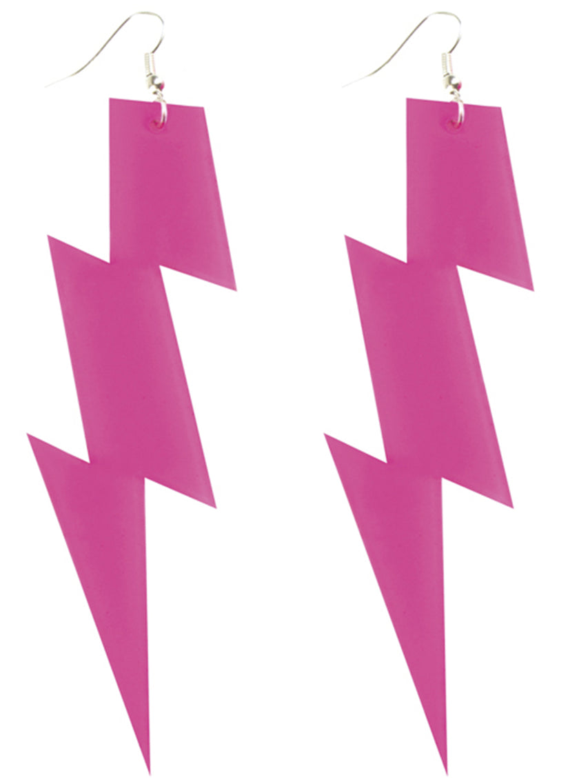 Boucles d’oreilles foudre rose femme