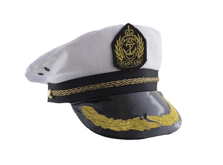 casquette de capitaine à ornements et écusson adulte