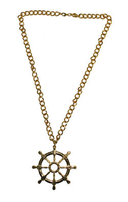 collier métallique gouvernail or