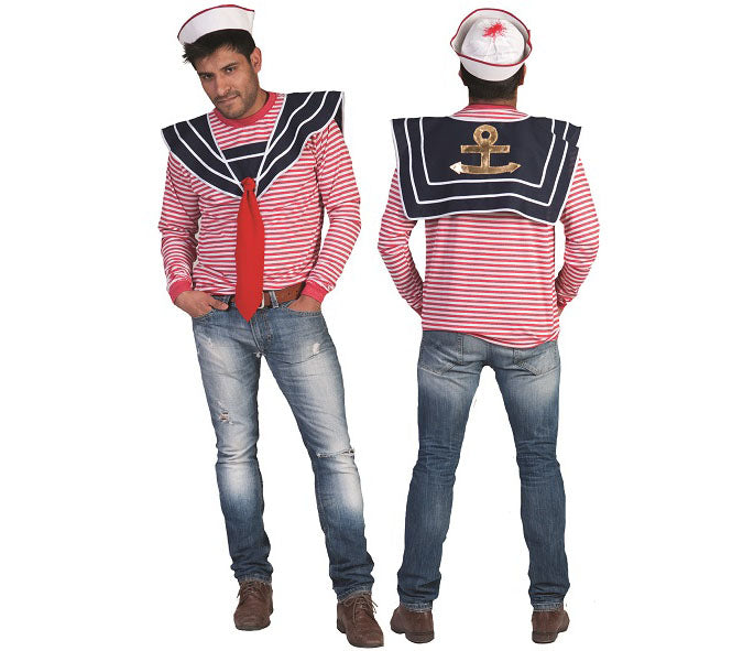 col de marin motif ancre bleu adulte taille unique