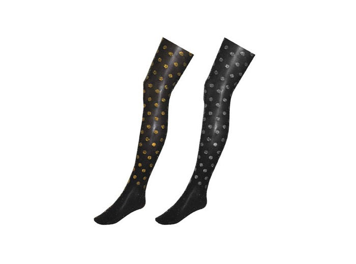 collant pour femme à pois pailletés