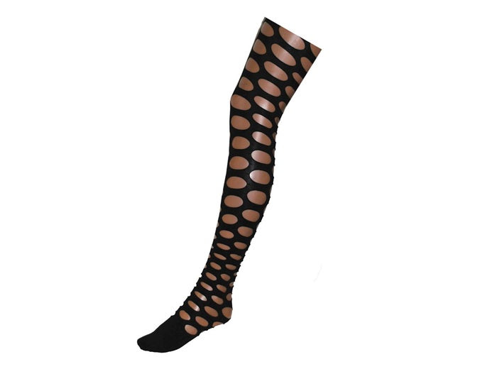 collant pour femme panty à trous noir