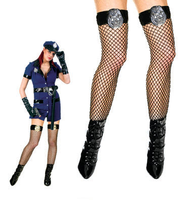paire de bas pour femme à résille police