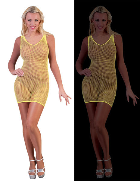 robe filet jaune neon fluo