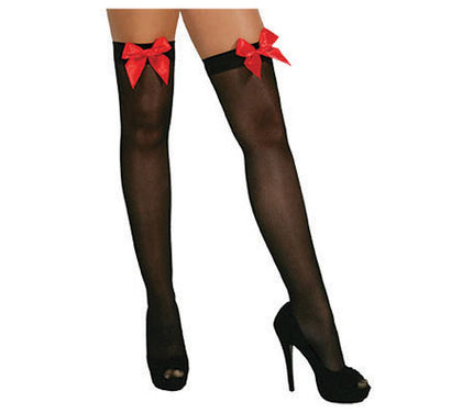 paire de bas noir avec noeud rouge