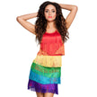 Robe à franges multicolore femme