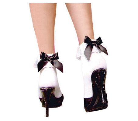 paire de chaussettes blanche & noeud papillon noir