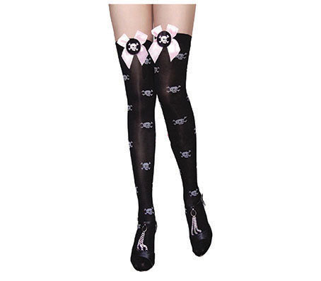 paire de bas pirate et noeud papillon blanc