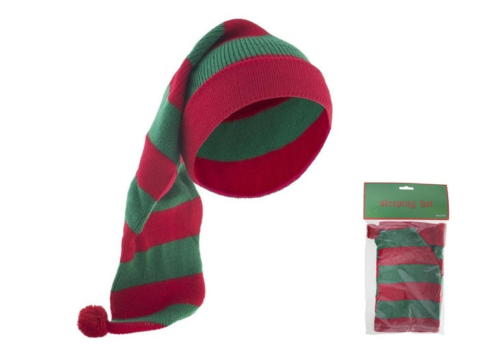 bonnet de nuit long rouge vert 58cm