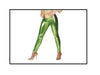 pantalon legging effet brillant/métal vert