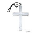 collier croix en plastique argent 23cm