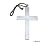 collier croix en plastique argent 23cm