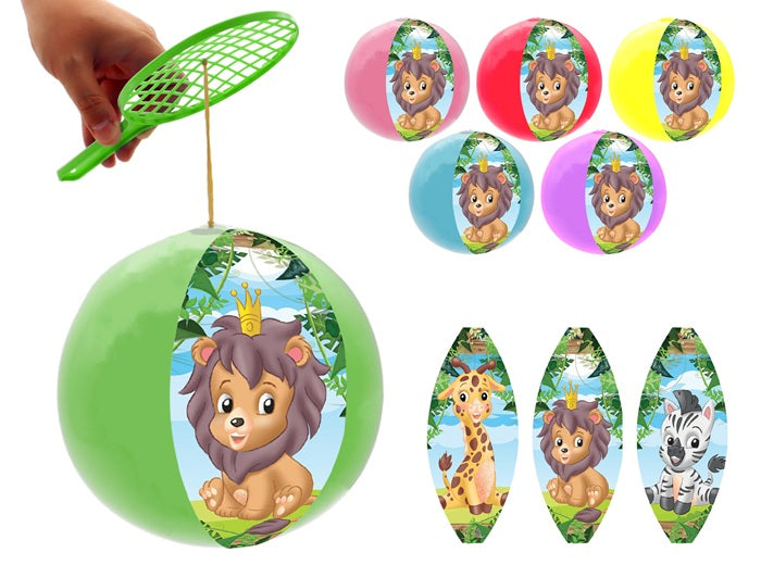 tape-balle racket ball animaux zoo mix 22cm