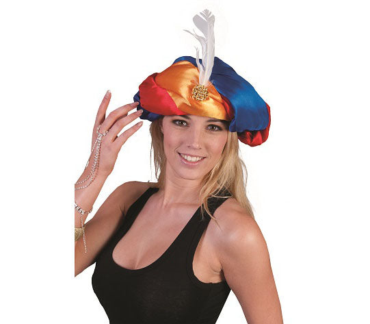 chapeau de sultan satin avec plume