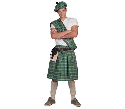 déguisement d''écossais homme vert 4pcs taille unique