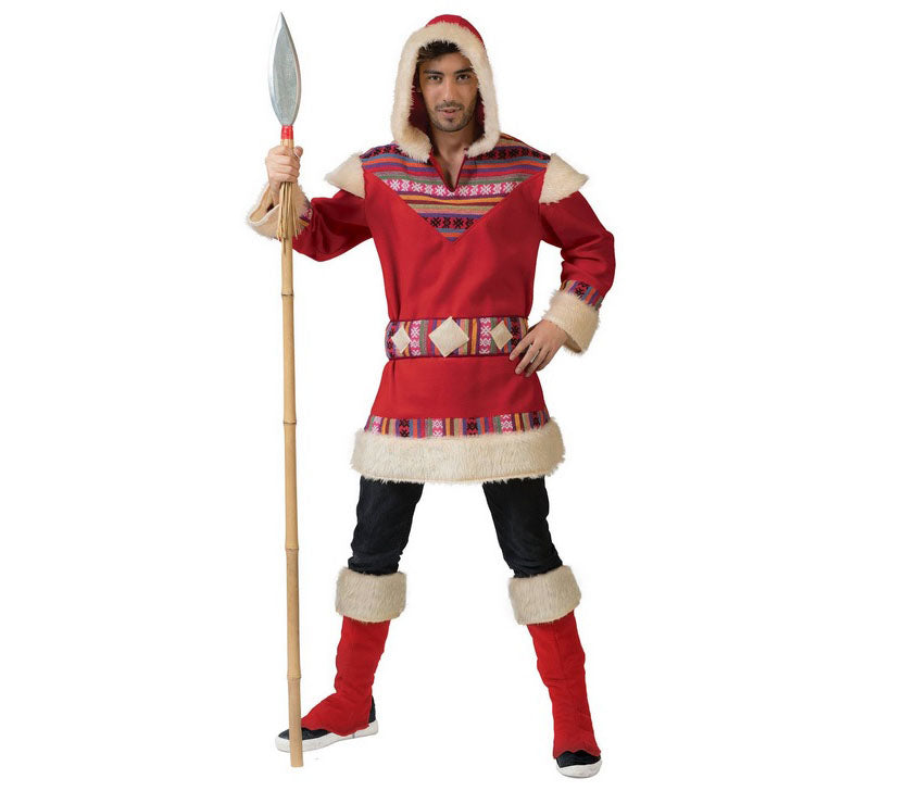 déguisement homme d''esquimau rouge taille xl/xxl