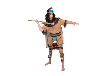 déguisement aztèque marron 6pcs homme taille l/xl