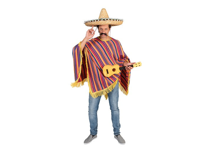 poncho adulte mexicain tequila sunrise taille unique