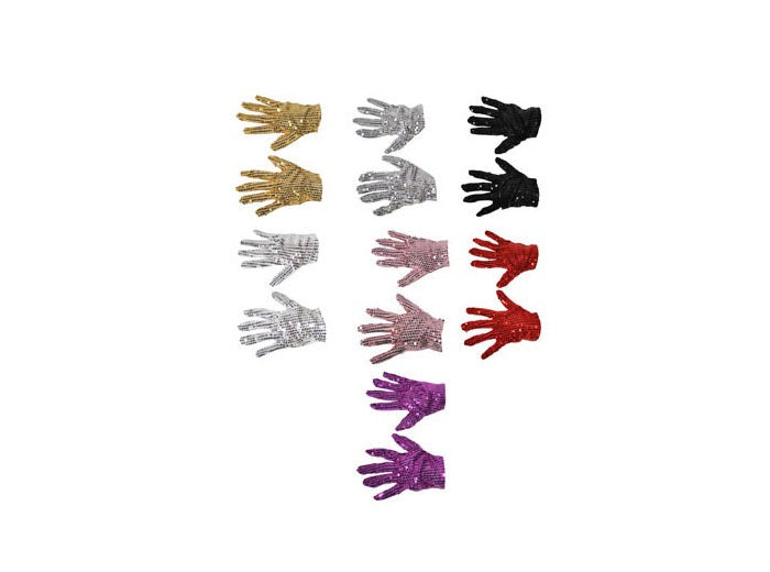 paire de gants à sequins rose 22cm