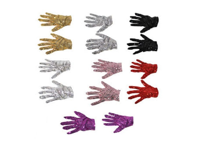paire de gants à sequins rouge 22cm