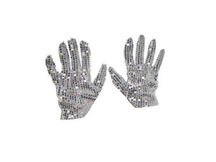 paire de gants à sequins argent 22cm