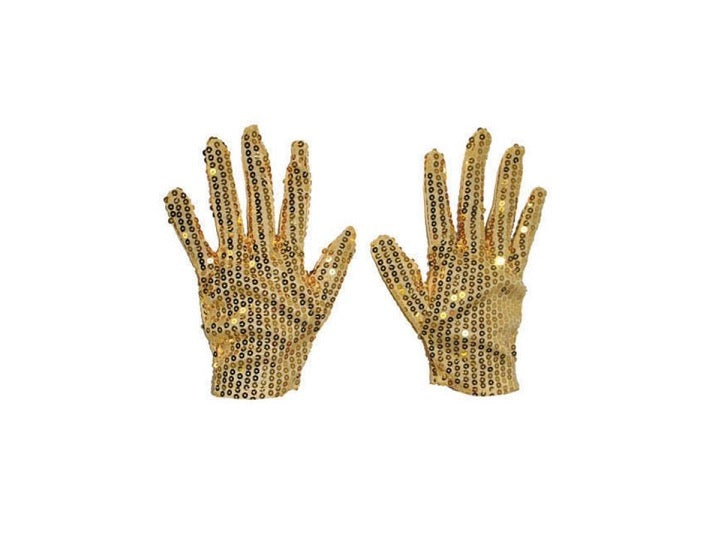 paire de gants à sequins or 22cm