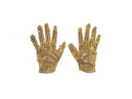 paire de gants à sequins or 22cm