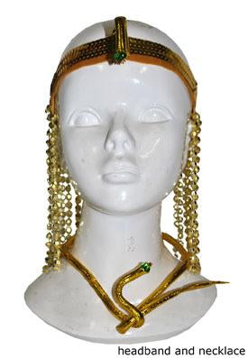 kit bandeau cléopatre avec perles et collier serpent or