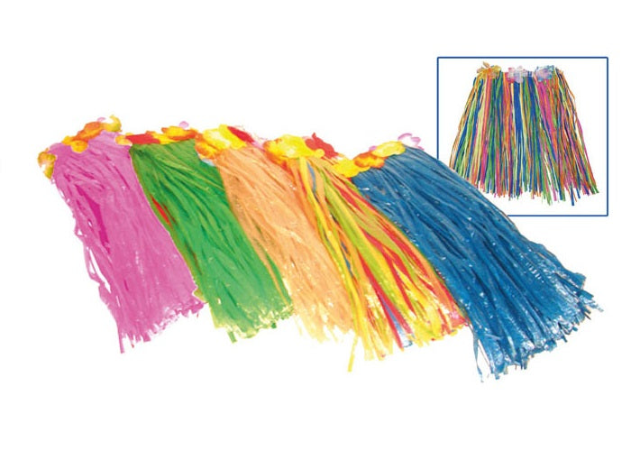 jupe courte 42cm tahiti à fleurs pour enfant vert