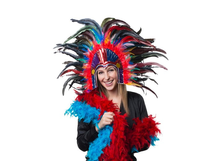 coiffe tiare carnaval de rio à plumes longues