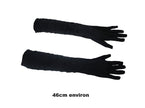 paire de gants plissés longs noir 46cm