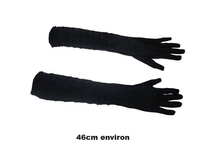 paire de gants plissés longs noir 46cm