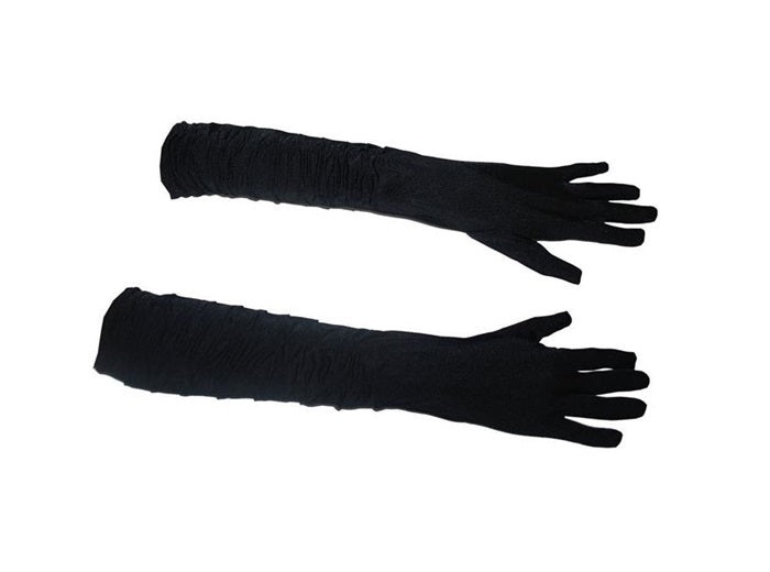 paire de gants plissés longs noir 46cm