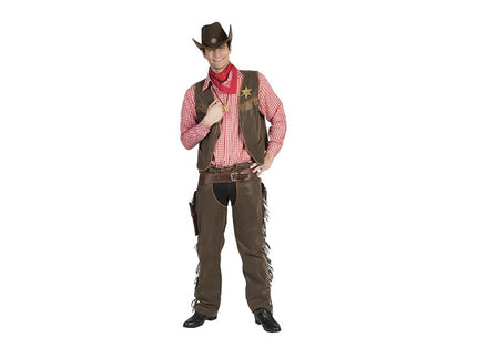gilet et pantalon de cowboy brun taille xxl/xxxl
