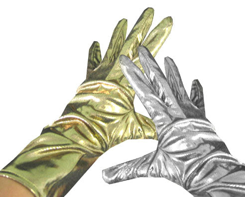 paire de gants mi-longs argent