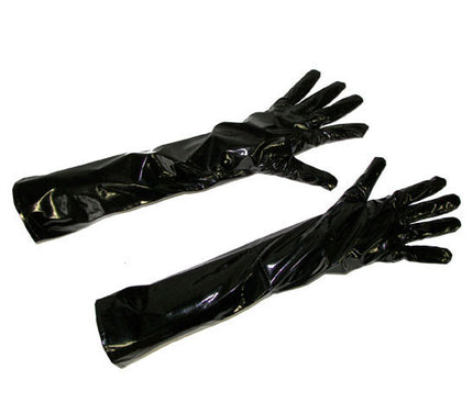 paire de gants long noir style cuir