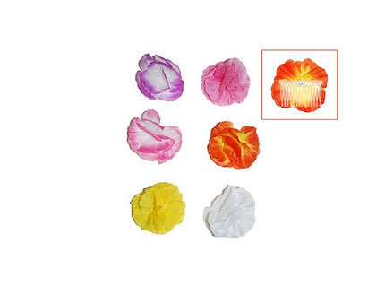 barrette peigne avec fleur mix 10cm