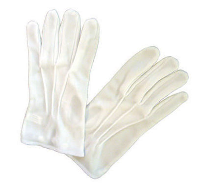 paire de gants blancs avec nervures 23cm