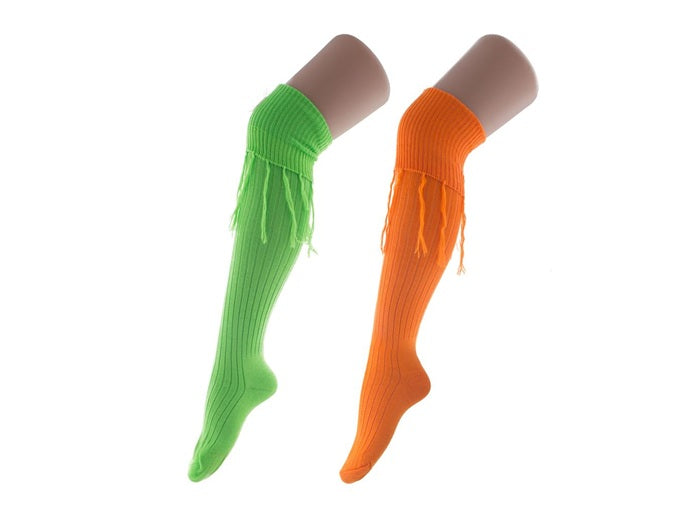 paire de chaussettes longues vert orange 80cm