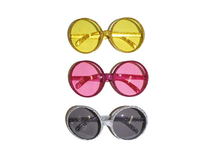 lunettes rondes avec paillettes mix 17x7cm