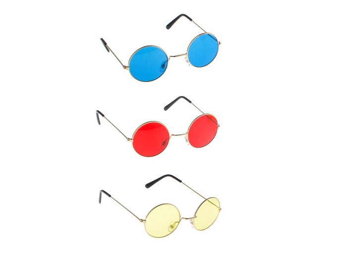 lunettes baba cool rondes rouge adulte