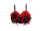 soutien-gorge à plumes rouge et fils argent adulte